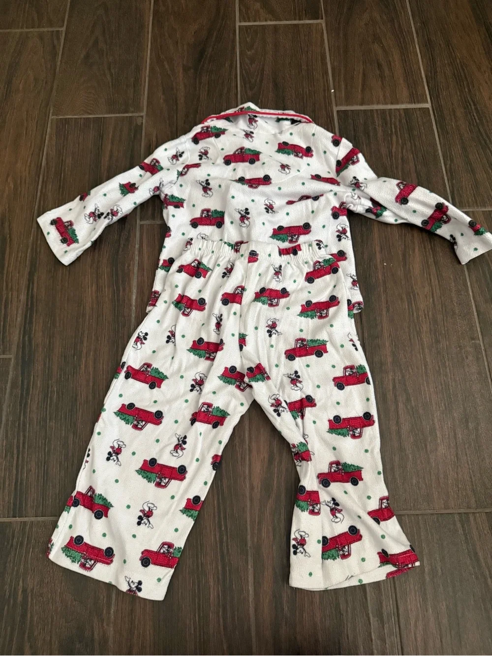 🪼Mickey Red/White Holiday Truck Kids Pajama Set